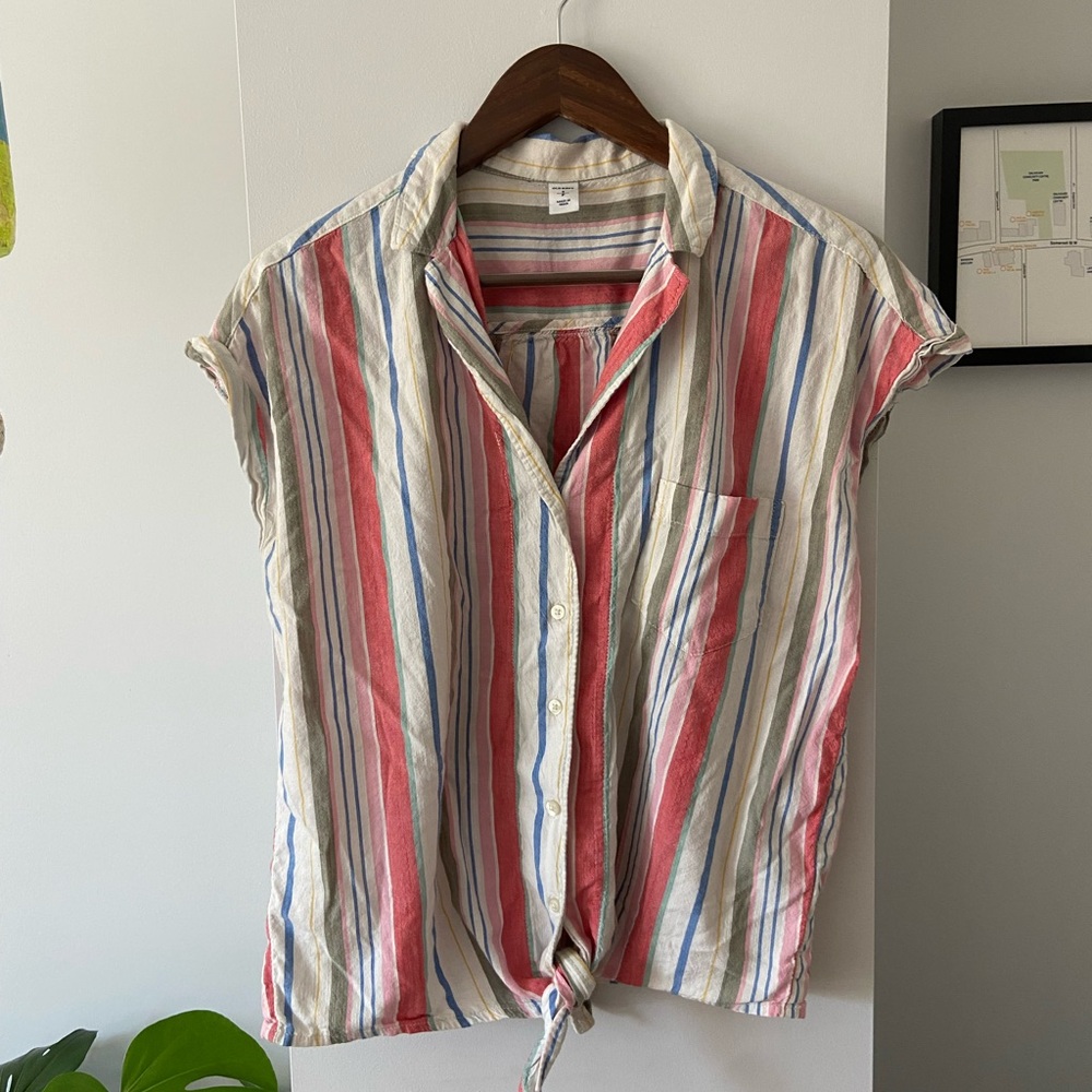 Old Navy Multicoloured Short Sleeve Button Down Shirt